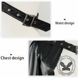 Punk One Shoulder Irregular PU Leather Top