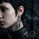 Punk Ouroboros And Spikes Stainless Steel Drop Earrings | Gthic.com