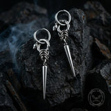 Punk Ouroboros And Spikes Stainless Steel Drop Earrings