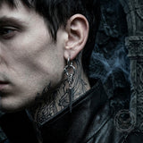 Punk Ouroboros And Spikes Stainless Steel Drop Earrings | Gthic.com