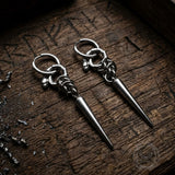 Punk Ouroboros And Spikes Stainless Steel Drop Earrings