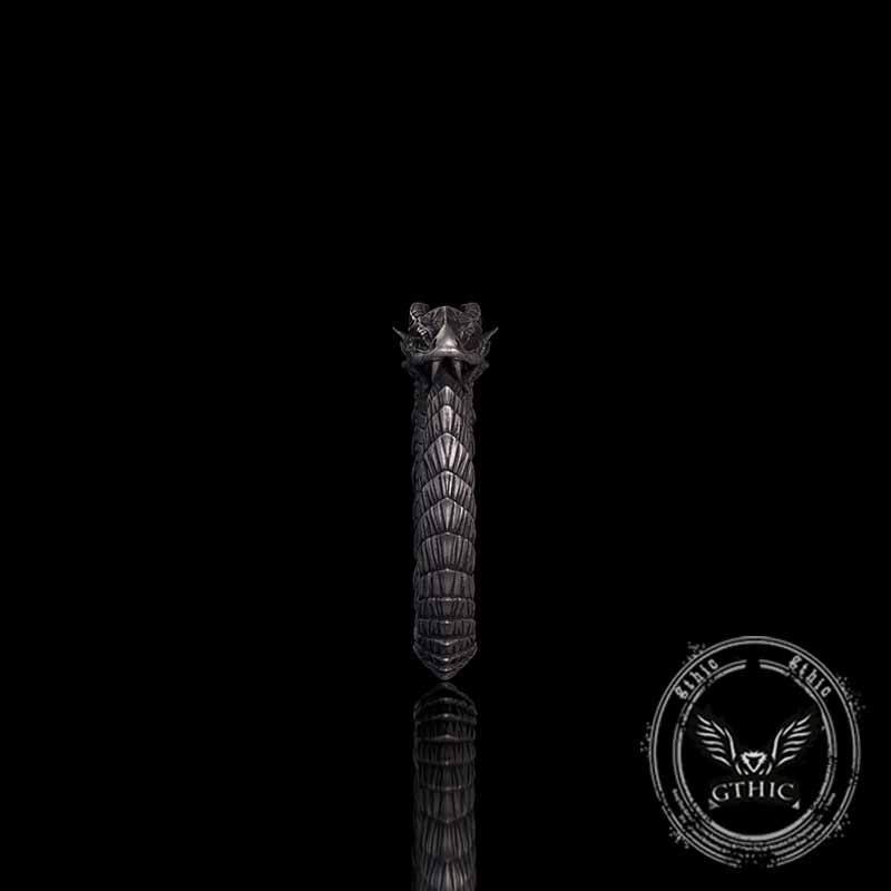 Punk Ouroboros Snake Sterling Silver Ring 03 | Gthic.com