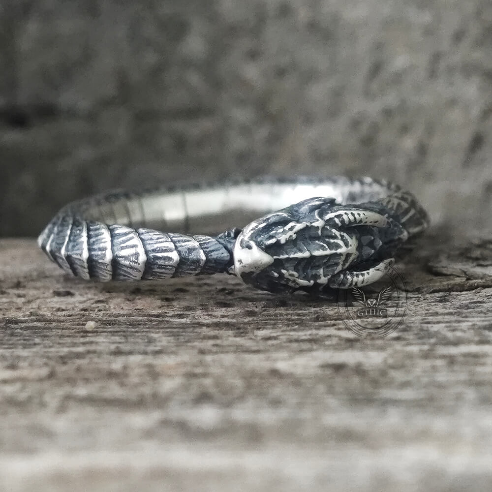 Punk Ouroboros Snake Sterling Silver Ring