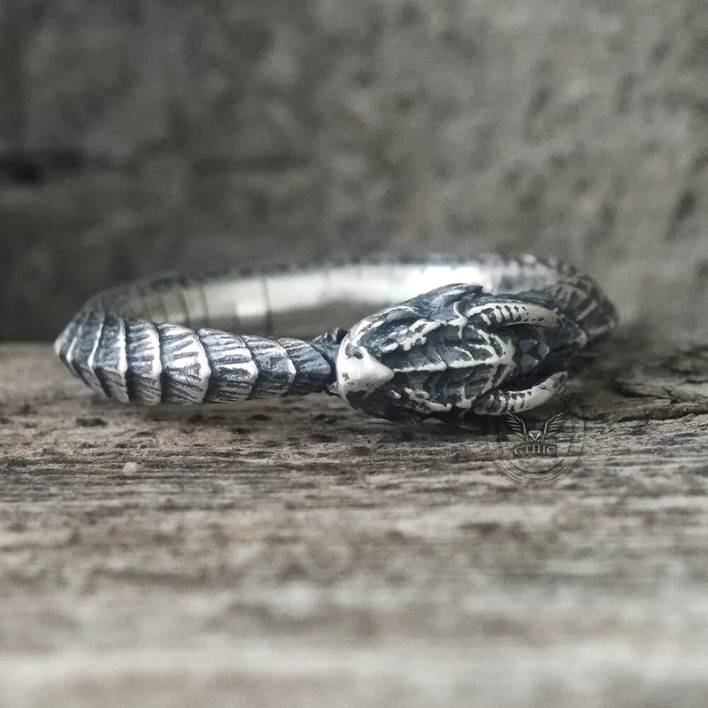 Punk Ouroboros Snake Sterling Silver Ring