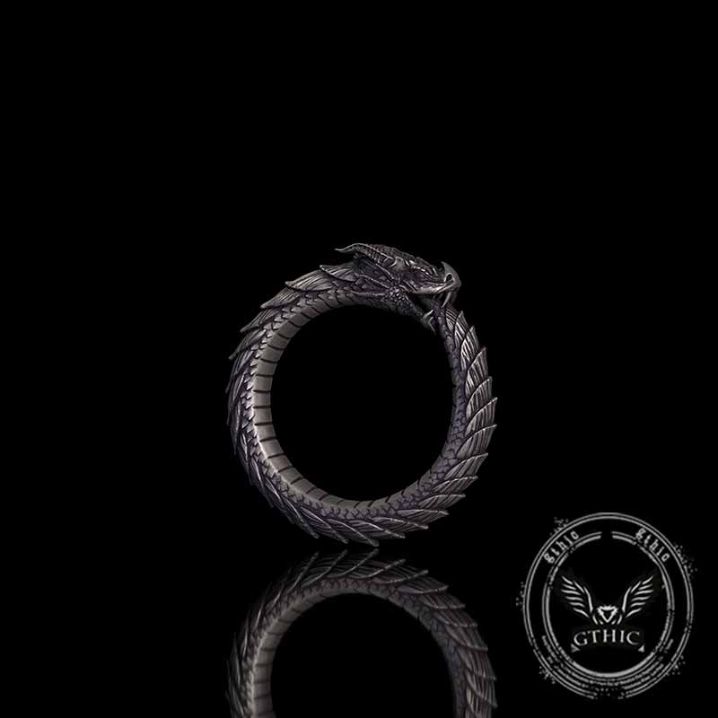 Punk Ouroboros Snake Sterling Silver Ring