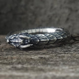 Punk Ouroboros Snake Sterling Silver Ring