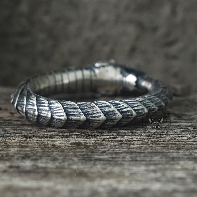Punk Ouroboros Snake Sterling Silver Ring