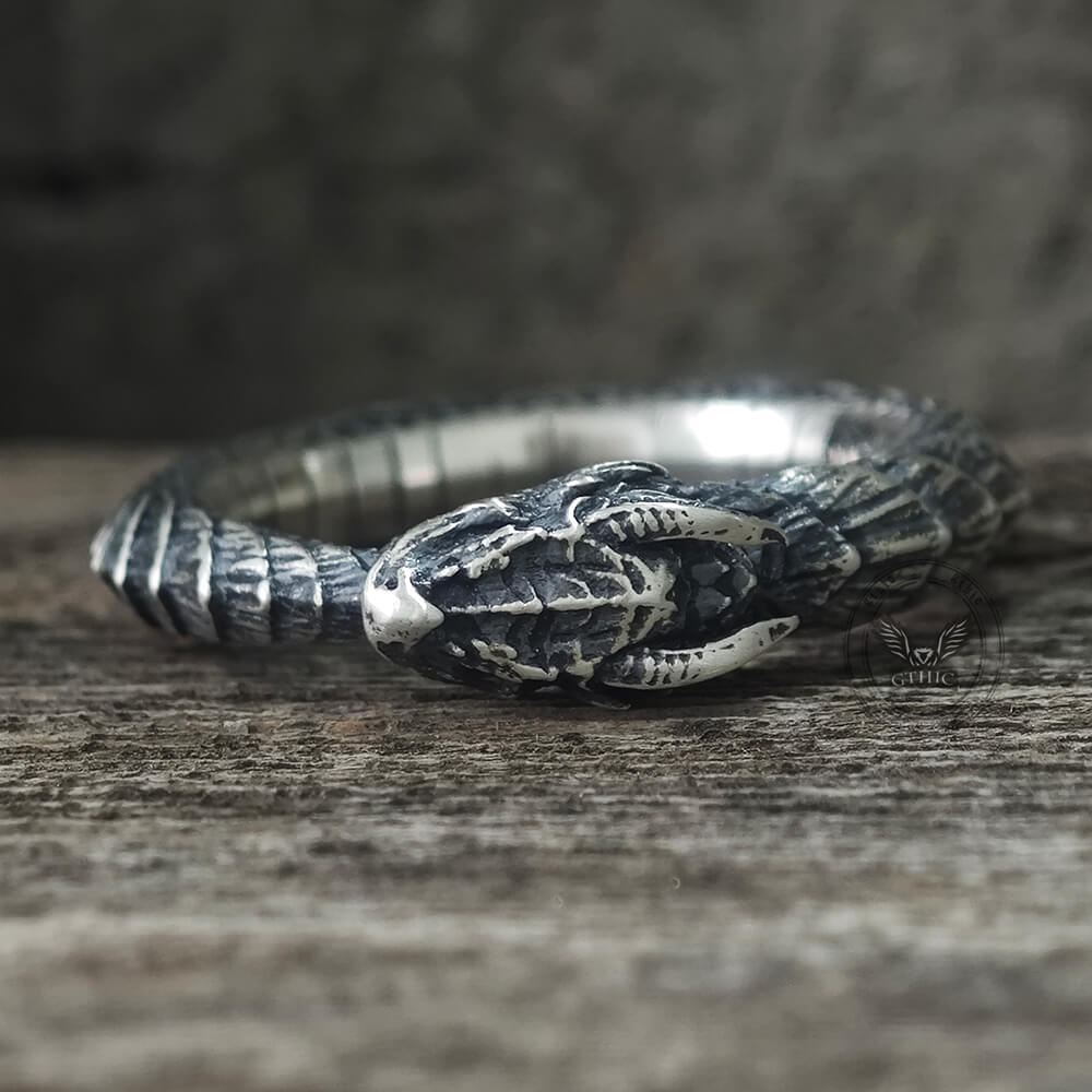 Punk Ouroboros Snake Sterling Silver Ring