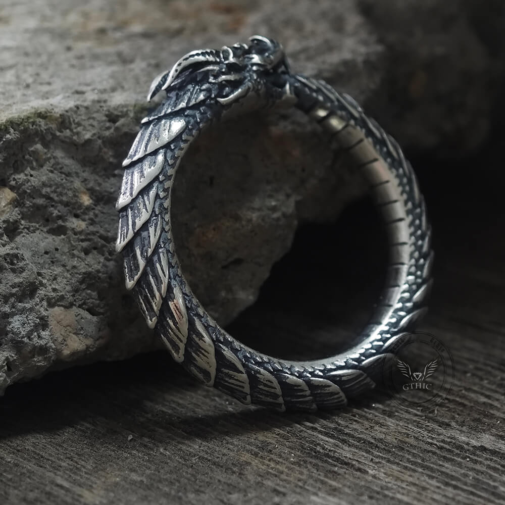 Punk Ouroboros Snake Sterling Silver Ring