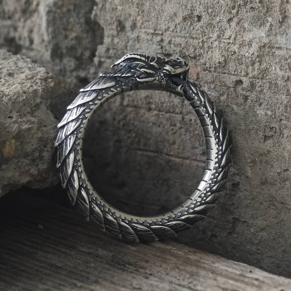 Punk Ouroboros Snake Sterling Silver Ring – GTHIC