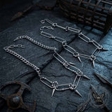 Punk Paperclip Spikes Stainless Steel Clavicle Necklace | Gthic.com