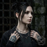Punk Paperclip Spikes Stainless Steel Clavicle Necklace | Gthic.com