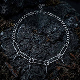 Punk Paperclip Spikes Stainless Steel Clavicle Necklace