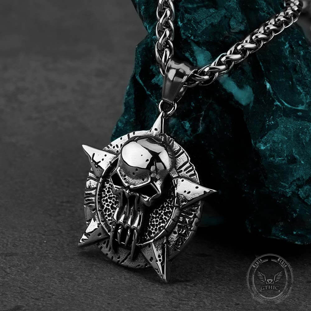 Punk Pentagram Skull Stainless Steel Pendant | Gthic.com