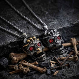 Punk Red Eye Skull Head Stainless Steel Pendant | Gthic.com
