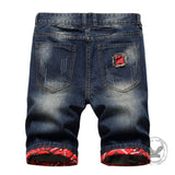 Punk Retro Color-Block Distressed Denim Shorts | Gthic.com