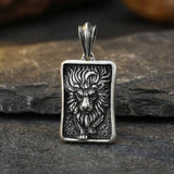 Punk Retro Lion Square Stainless Steel Animal Pendant