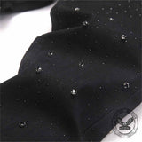 Punk Rhinestone Studded Flare Cotton Denim Jeans
