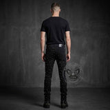 Punk Rhinestone Studded Flare Cotton Denim Jeans | Gthic.com