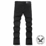Punk Rhinestone Studded Flare Cotton Denim Jeans