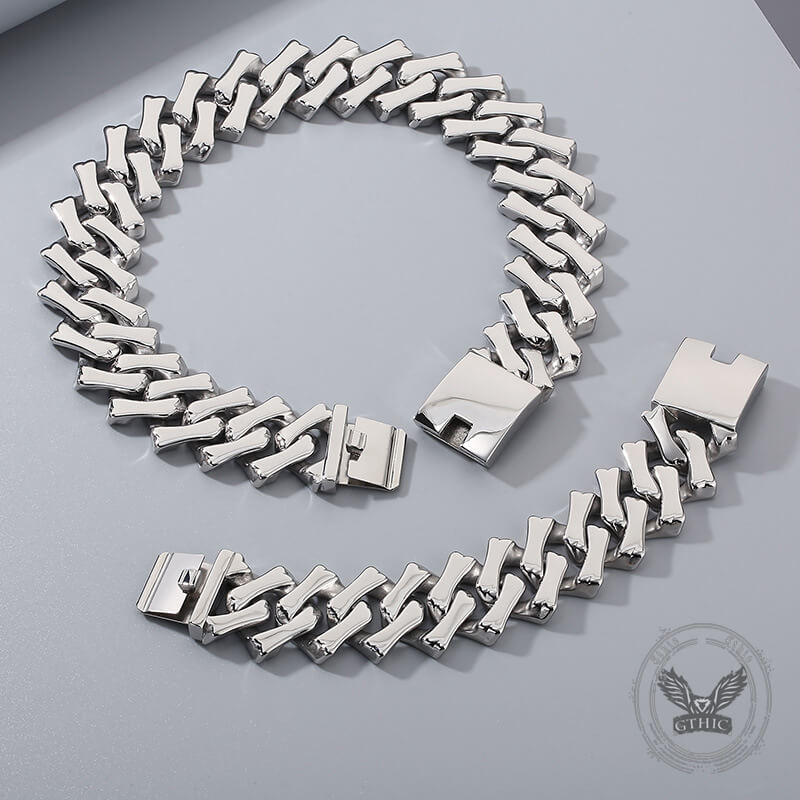 Punk Rhombus Cuban Chain Stainless Steel Bracelet