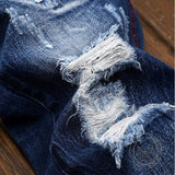 Punk Ripped Distressed Straight-Leg Vintage Jeans