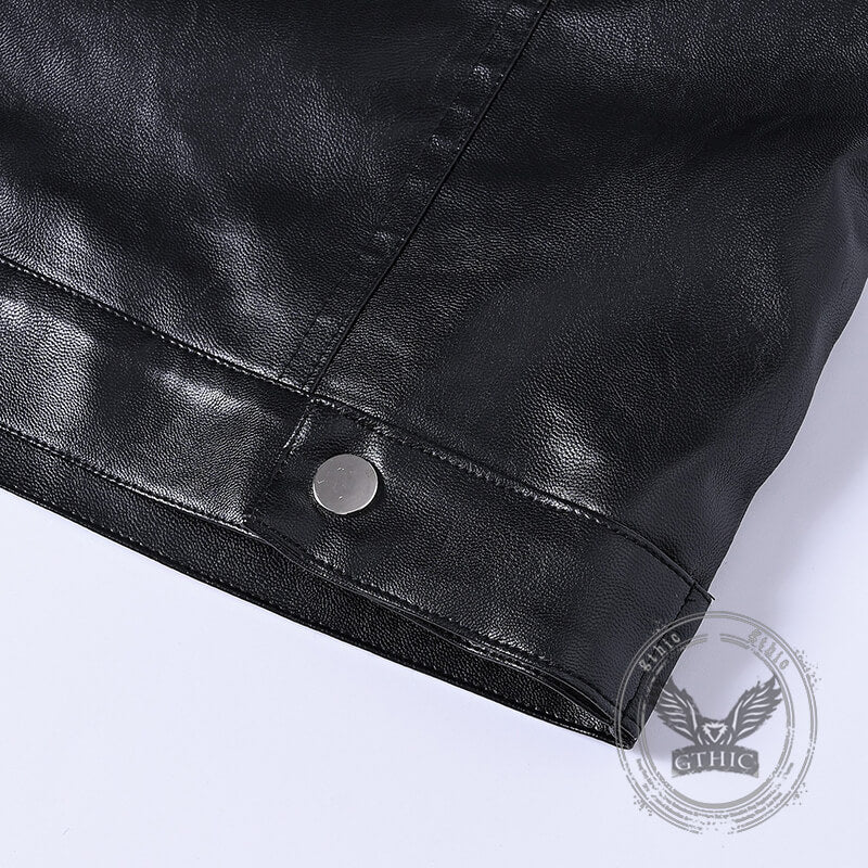 Punk Rivet Black Slim Lapel Sleeveless Vest | Gthic.com