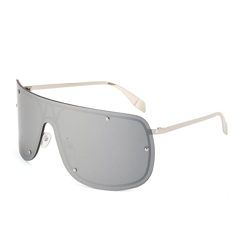 Punk Rivet Large Frame Metal Rimless PC Sunglasses | Gthic.com