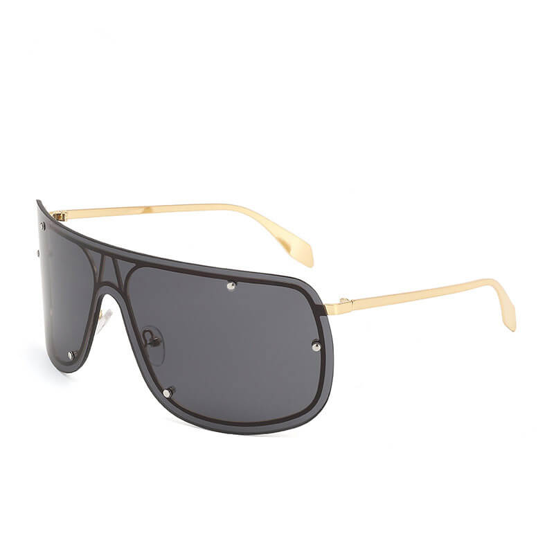Punk Rivet Large Frame Metal Rimless PC Sunglasses | Gthic.com