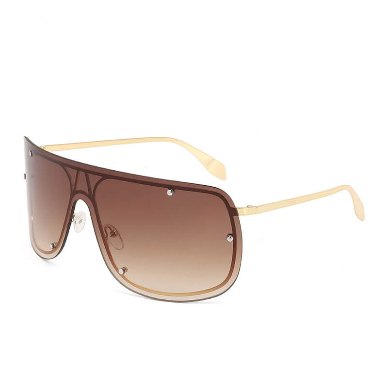 Punk Rivet Large Frame Metal Rimless PC Sunglasses | Gthic.com