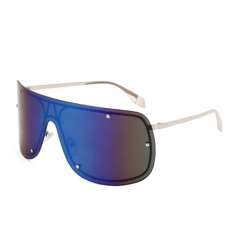 Punk Rivet Large Frame Metal Rimless PC Sunglasses | Gthic.com