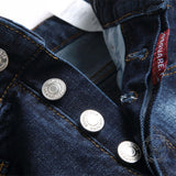 Punk Distressed Cotton Men's Skinny Pants