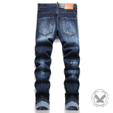 Punk Rivet Patch Cotton Men's Skinny Pants | Gthic.com