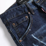 Punk Distressed Cotton Men's Skinny Pants