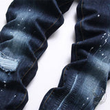 Punk Distressed Cotton Men's Skinny Pants