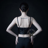 Punk Rivet Studded Slim Y2K PU Leather Camisole | Gthic.com
