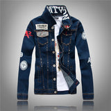 Punk Rivet Washed Denim Jacket Biker Coat | Gthic.com