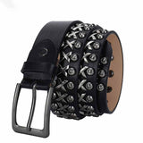 Punk Rivet Wear-Resistant Cowhide Leather Belt 01 | Gthic.com