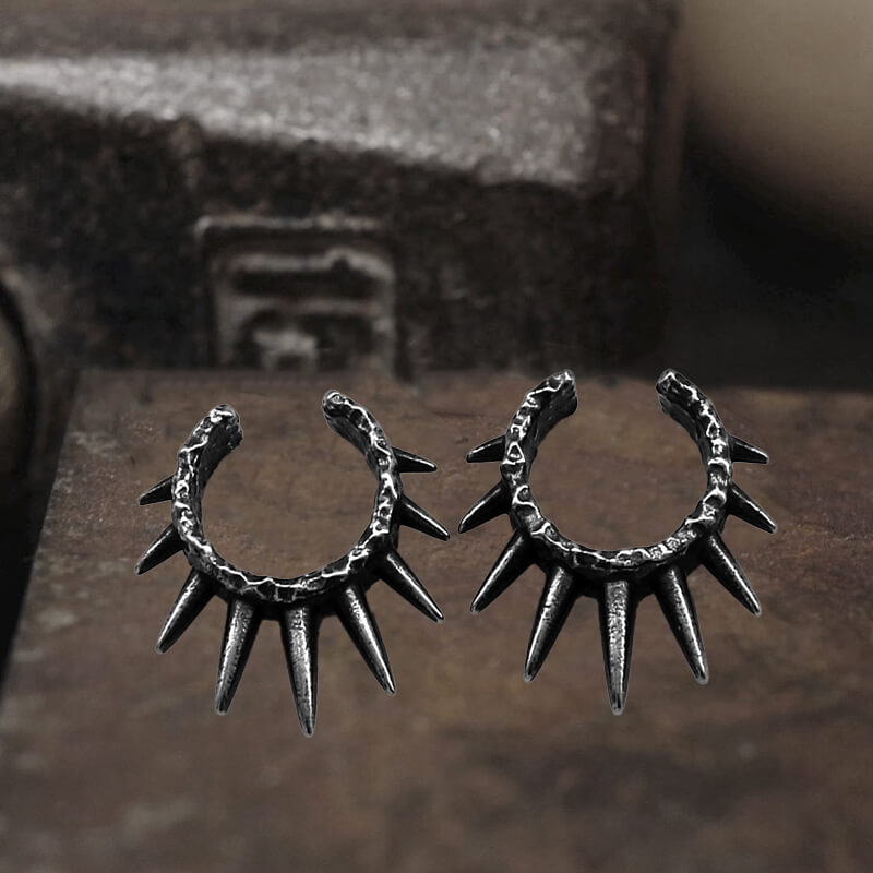 Punk Rivets Stainless Steel Skull Ear Cuffs | Gthic.com