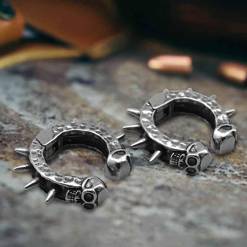 Punk Rivets Stainless Steel Skull Ear Cuffs | Gthic.com