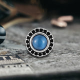 Punk Rock Round Gemstone Stainless Steel Stud Earrings | Gthic.com