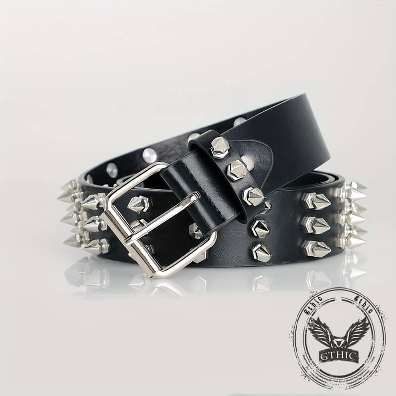 Punk Rock Spiked Rivet Handmade PU Leather Belt | Gthic.com