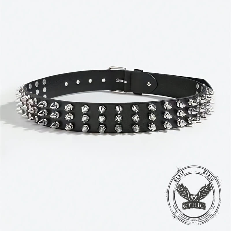 Punk Rock Spiked Rivet Handmade PU Leather Belt | Gthic.com