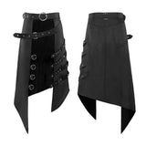 Punk Rock Strapped Halloween Open Front Half Skirt | Gthic.com