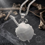 Punk Satan Skull Guitar-Playing Stainless Steel Pendant