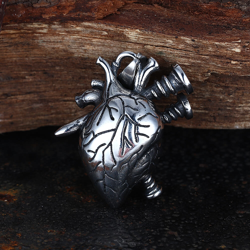 Punk Screw Heart Stainless Steel Gothic Pendant | Gthic.com