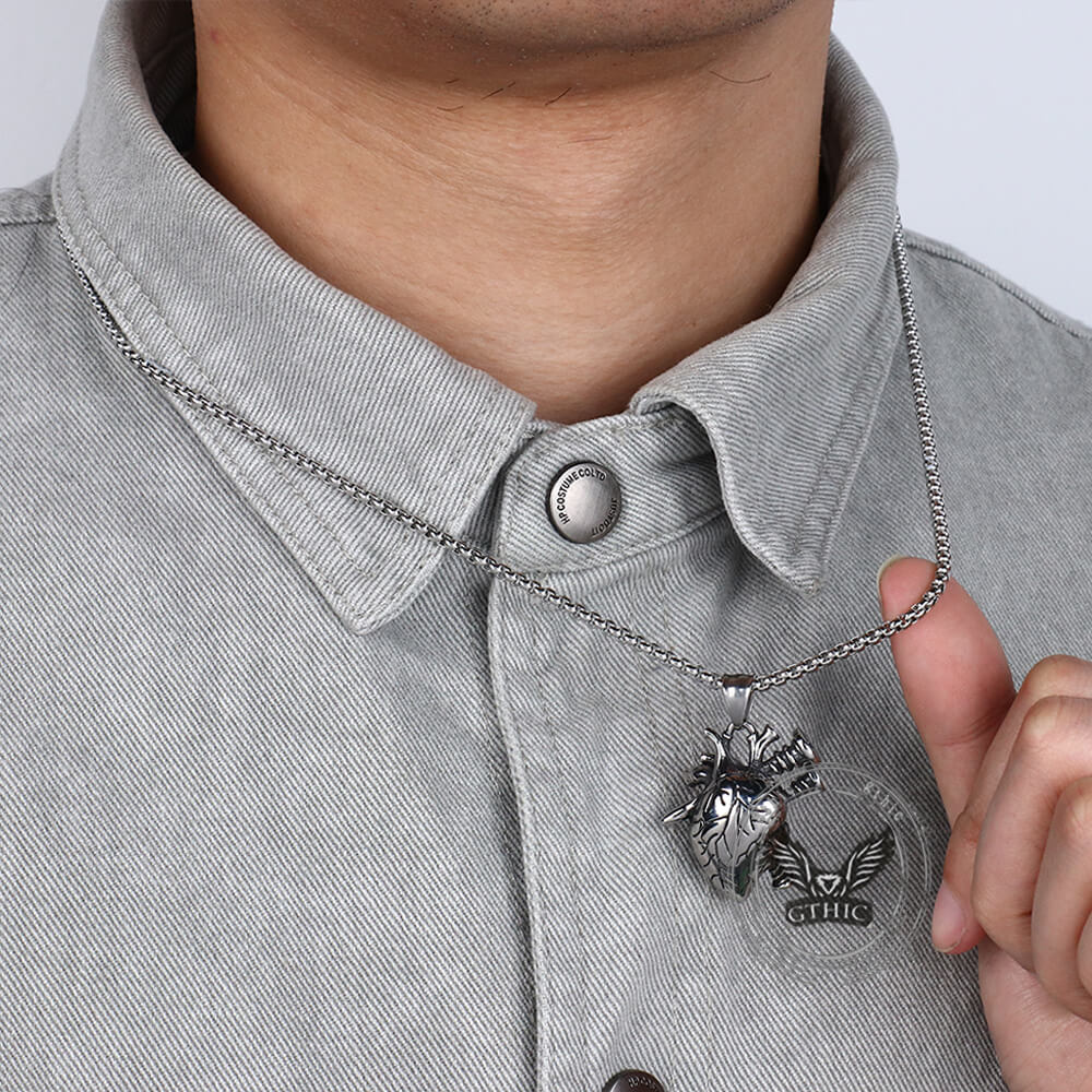 Punk Screw Heart Stainless Steel Gothic Pendant | Gthic.com