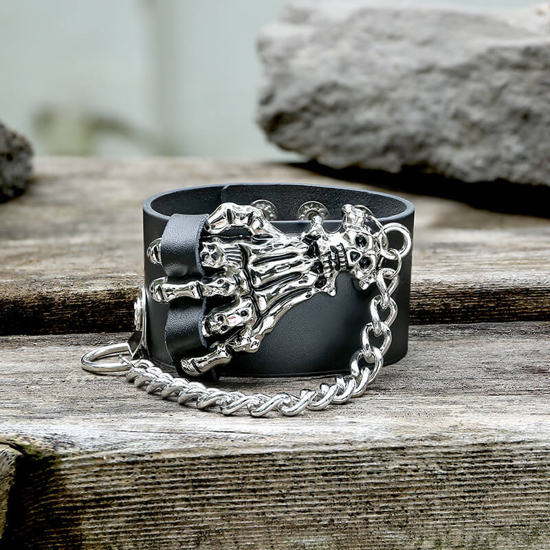 Punk Skeleton Hand Alloy Bracelet | Gthic.com