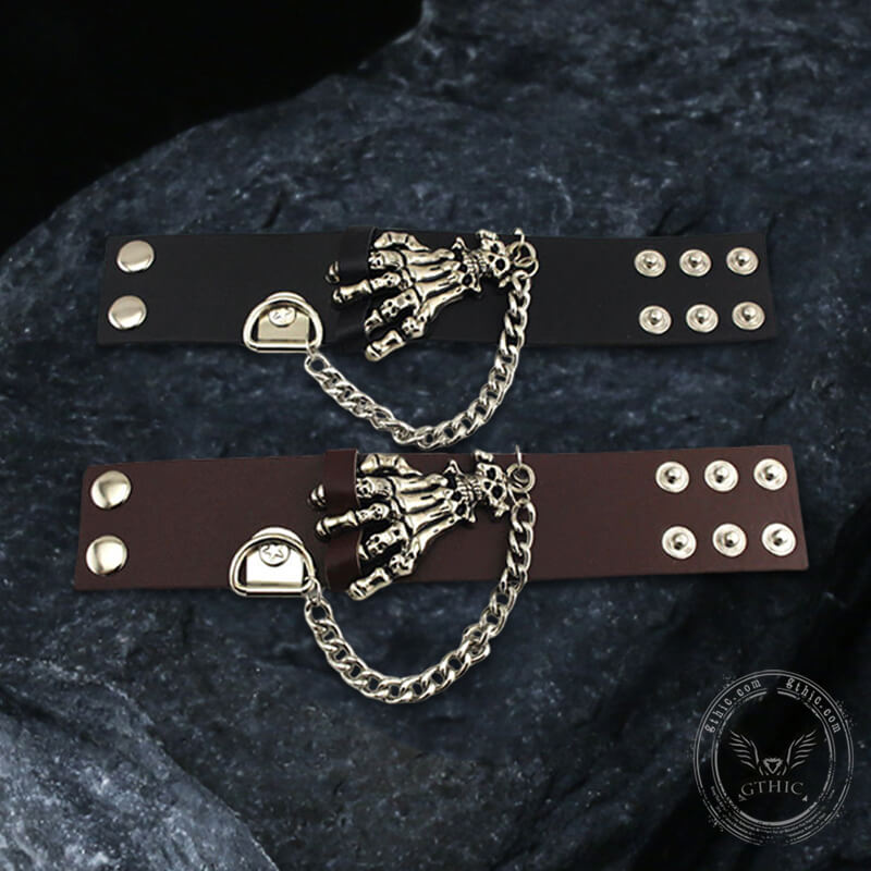 Punk Skeleton Hand Alloy Bracelet | Gthic.com