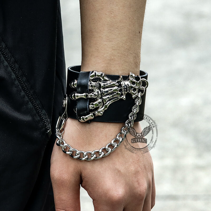 Punk Skeleton Hand Alloy Bracelet